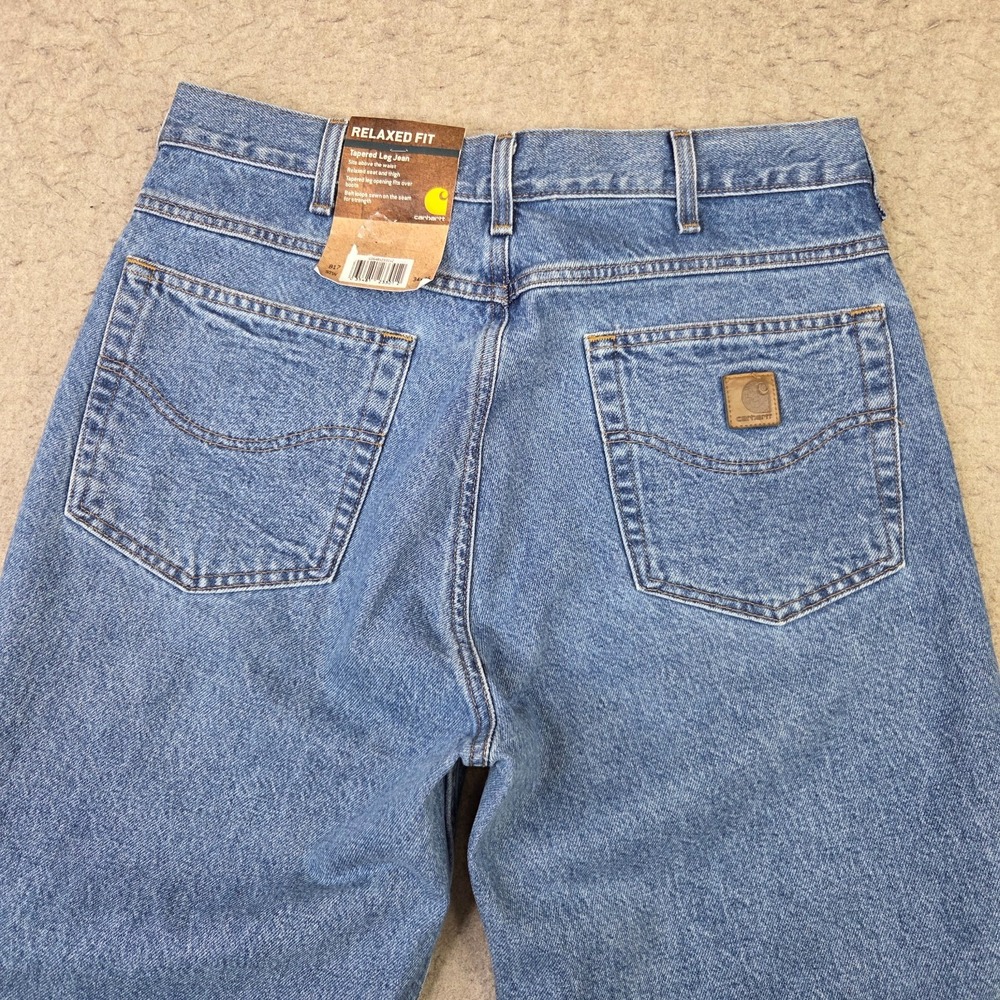Carhartt Relaxed Fit Tapered Leg Jeans Mens 34x36 B17 STW Stonewash Blue NWT
